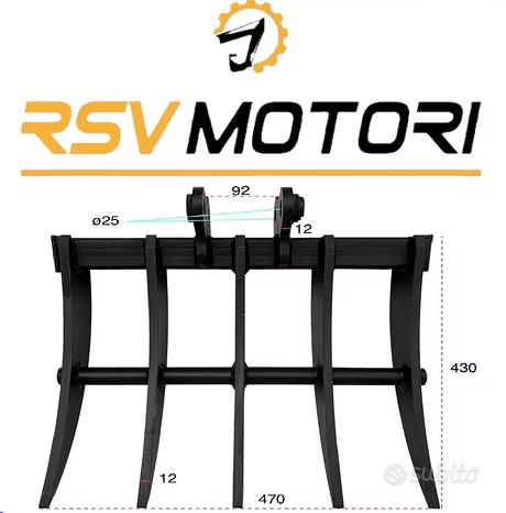 Benna Multiripper, Rastrello per miniescavatore PERNI da 25